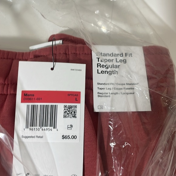 Nike mens jogger pants rust red size large club fleece - Picture 3 of 5